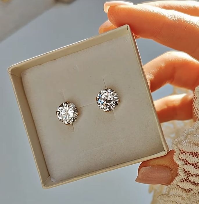 Kolczyki swarovski pozłacane