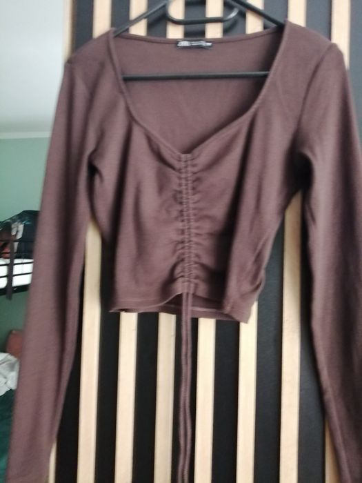 Bluzka top Zara brąz L