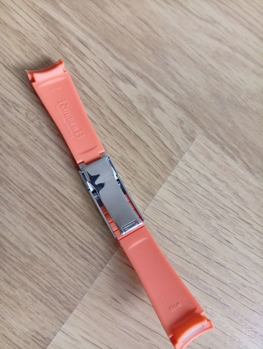 Bracelete estilo Oysterflex laranja 20mm