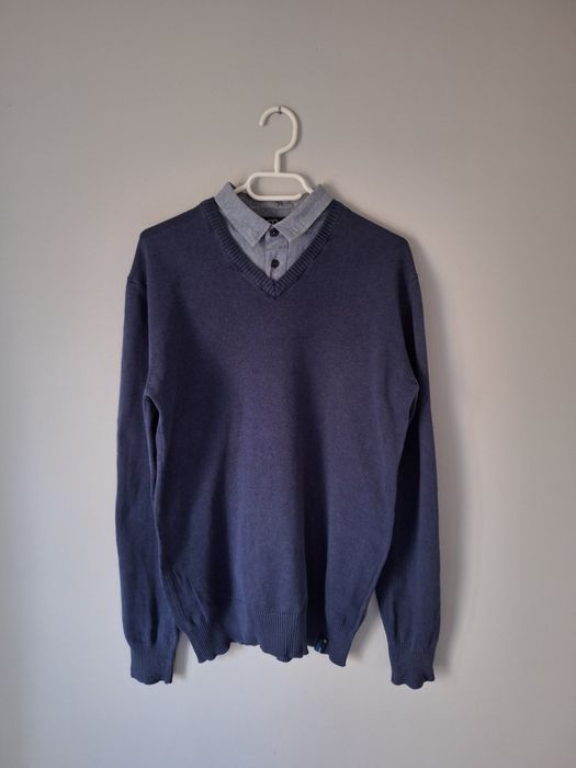Sweter męski M, Cropp, z kołnierzykiem, granat