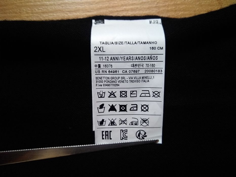 Elegancki włoski damski sweterek by BENETTON, 10% Wełna, XS/S