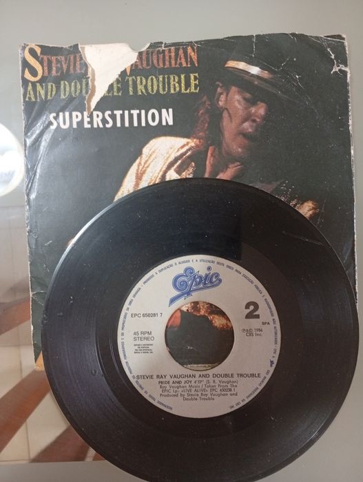 Vendo disco de vinil pequeno, Stevie Ray