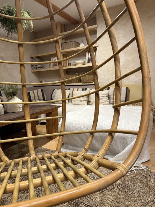 Rattanowa huśtawka fotel