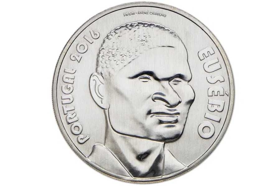Moedas Comemorativas Portugal -  7,5€ Prata 2016 - Eusébio e Outras