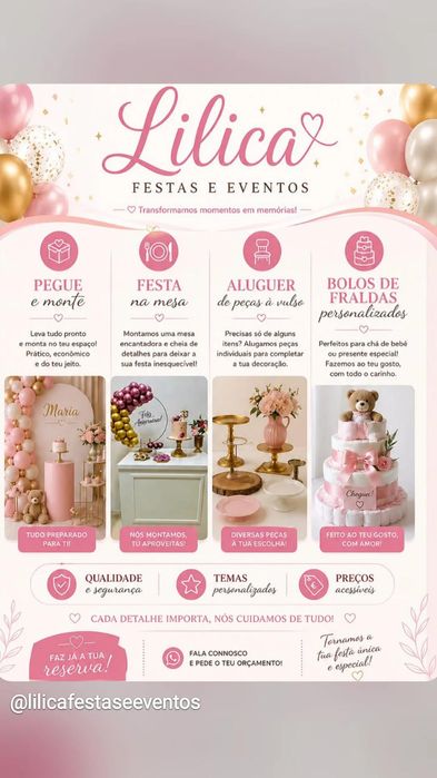 Decoração de festa e aluguer de acervo