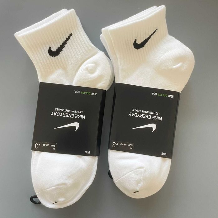 Zestaw skarpetek unisex Nike – 6 par bawełnianych,białych,komfortowych