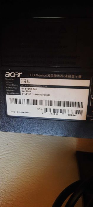 Selling 17-inch ACER Monitor – Model V173Db64729602602113121