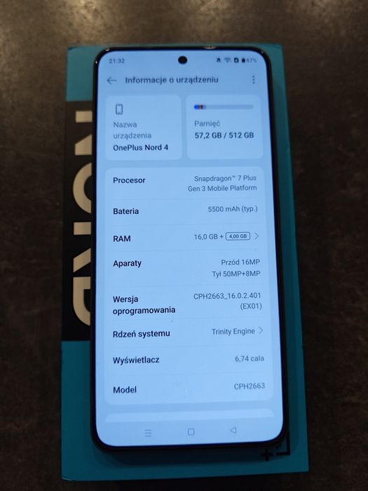 Oneplus Nord 4  czarny 16/512gb