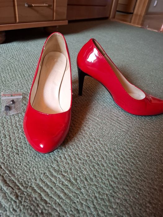 Czerwone czółenka szpilki Veroni, 38