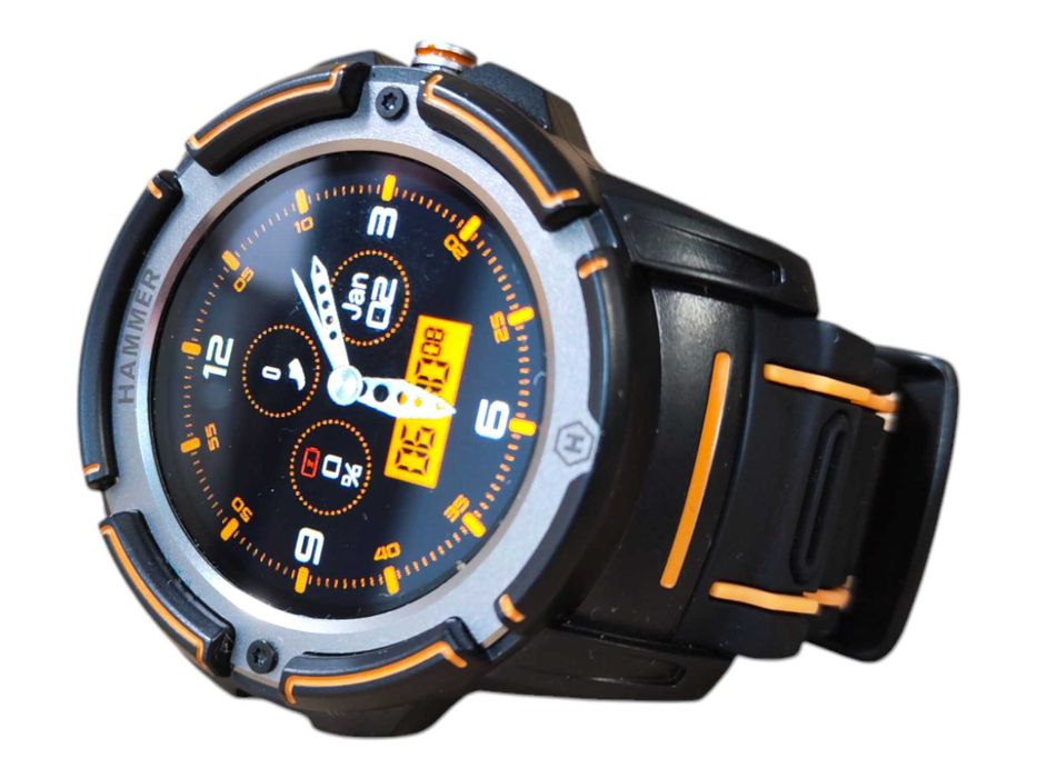 Smartwatch MyPhone Hammer Watch IP68 GPS Czarny/Pomarańczowy