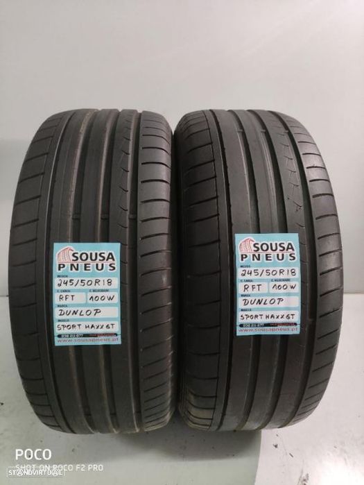 2 pneus semi novos 245/50/18 dunlop rft - oferta dos portes