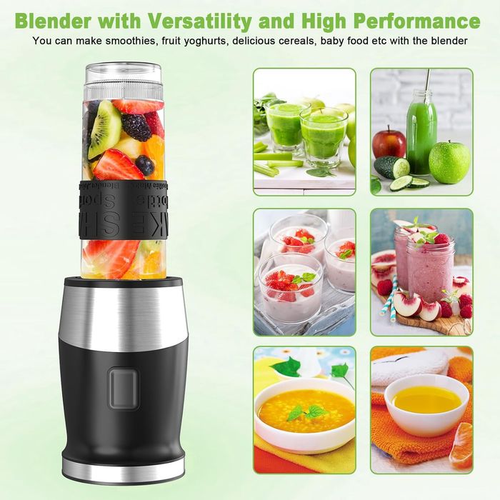 Blender do smoothie 500w 570 ml butelka tritan bpa free qxmcov