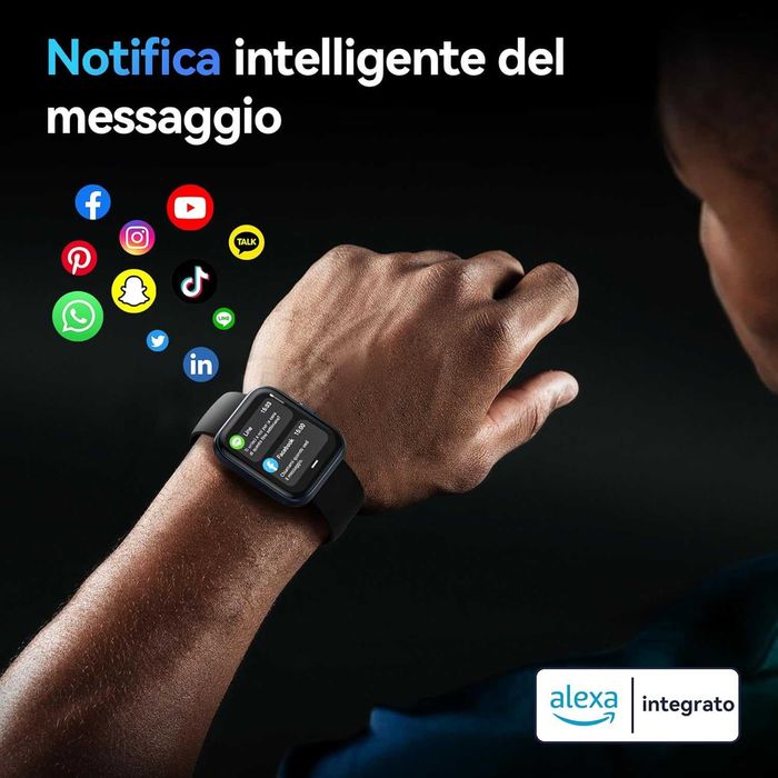 Fitpolo ID208P Smartwatch połączenia SMS tętno budzik stoper IP68 SpO2