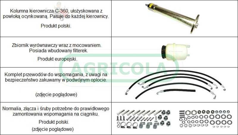 Wspomaganie kierownicy C-360 - siłownik montowany do osi okrągłej