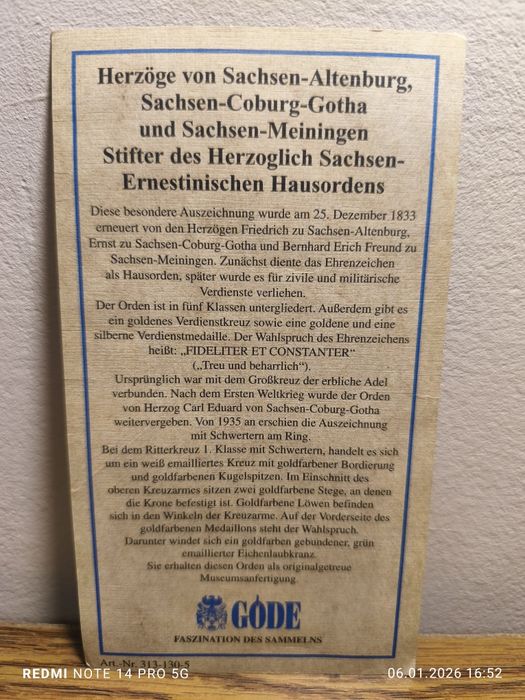 Order Sachsen 1689