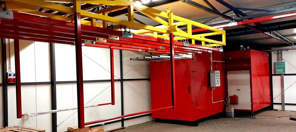 Piec olejowy gazowy kabina komora malarnia lakiernia proszkowa