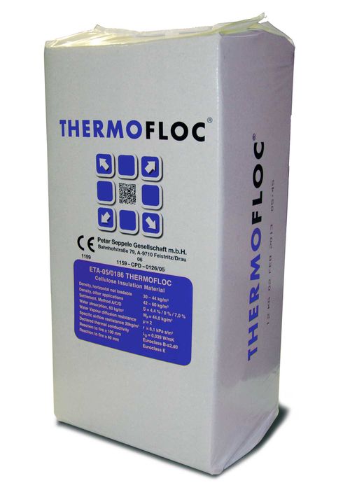 Izolacja cieplna, celuloza do ręcznego docieplania Thermofloc - paleta
