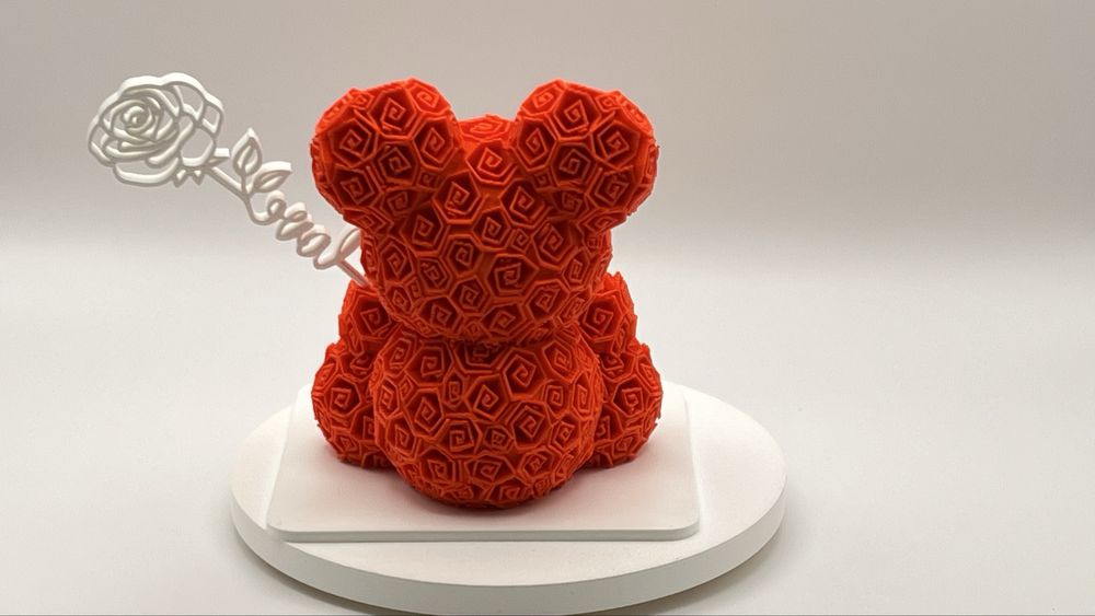 Ведмідь з троянд Love You | 3D фігурка | Оригінальний подарунок