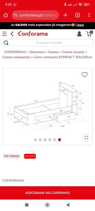 Cama solteiro ainda embalada e com colchão. Não inclui estrado