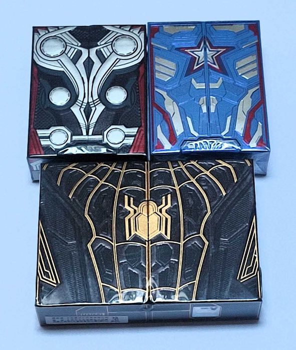 Baralhos de Cartas Thor, Captain America e Spider Man Black & Gold