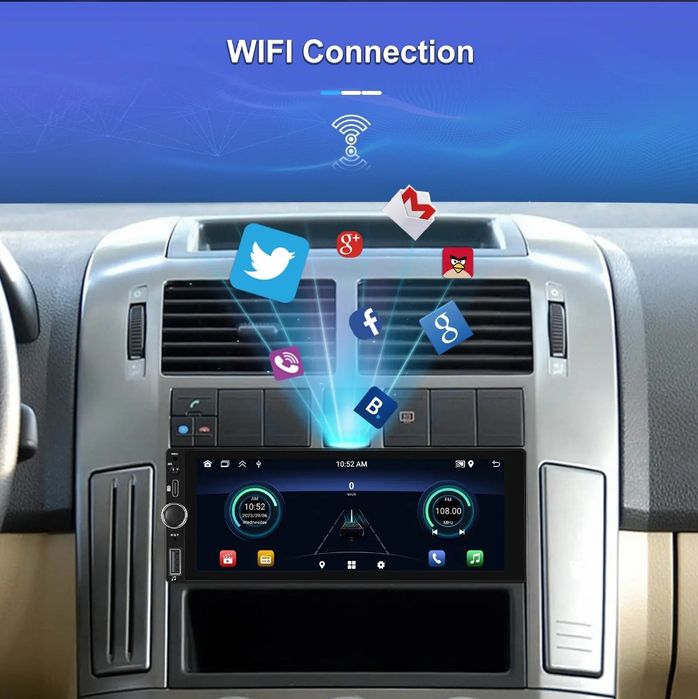 Rádio 1din 6,86 polegadas 2/64GB GPS RDS WIFI Carplay novo