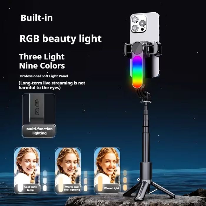 Стабілізатор для телефону 360°, стедікам з RGB світлом, штатив, пульт