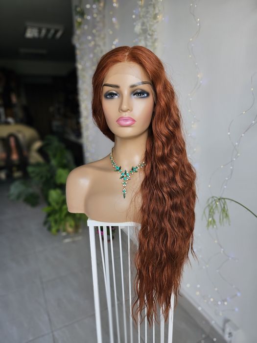 Peruka premium Galicja naturlane rude fale lacefront