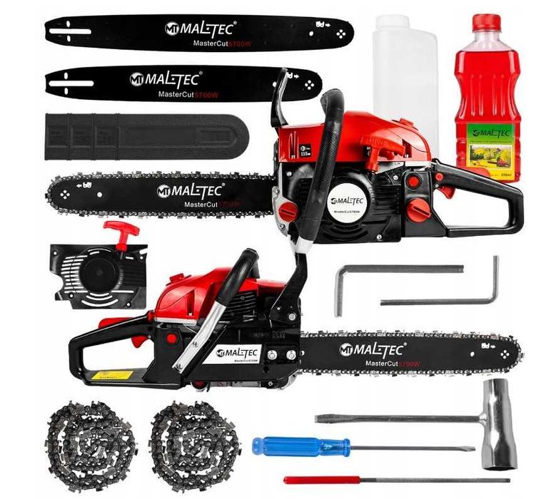 Zestaw XXL Piła łańcuchowa MalTec 4200W 5,7 KM Spalinowa Pilarka NOWA