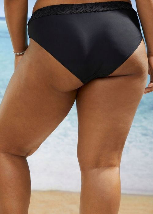 B.P.C figi bikini czarne z koronkową wstawką r.48