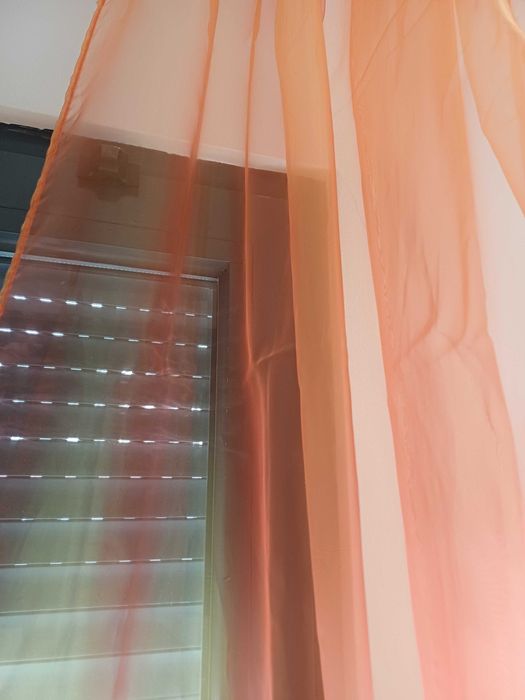 Conjunto 2 cortinados em organza laranja