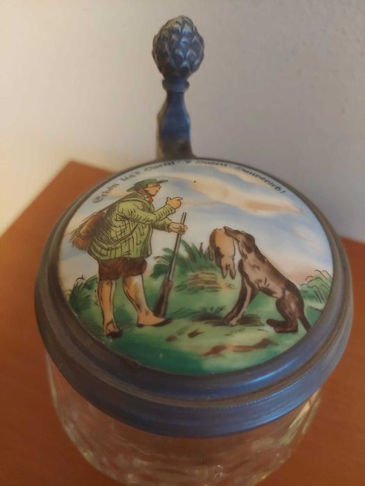 Kufel szklany z porcelanką