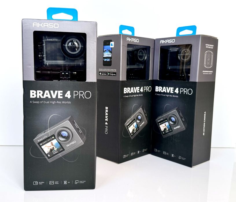 Екшн-Камера Відеокамера AKASO BRAVE 4 PRO 4K UHD 20МП 1350мАг