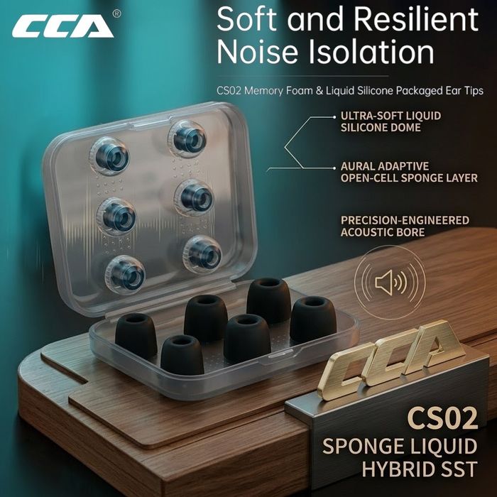 CCA CS02 Black Zestaw Nakładek z Pianki Memory i Płynnego Silikonu