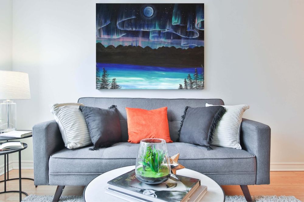 Acrylic Painting - Aurora Borealis