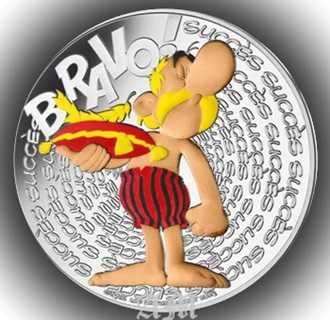 FRANÇA - Moeda 50€ euros Astérix - Bravo = Êxito Prata