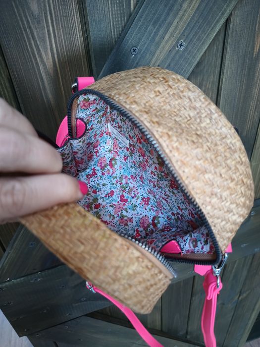 Torba letnia słomkowa mini kuferek