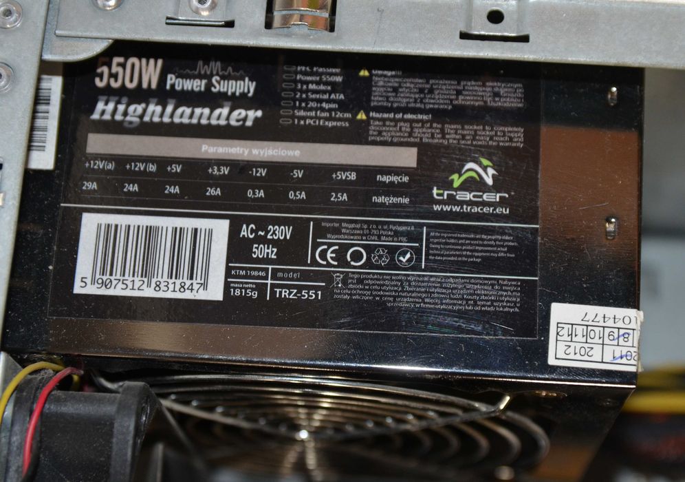 Athlon 6000+  RAM DDR2  GF 9800GT 1gb AM2 zasilacz 550w