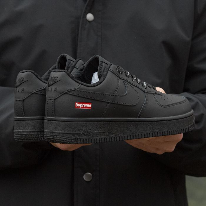 ФАВОРИТ! Nike Air Force 1 x Supreme Black 36 - 45 аір форси супрім