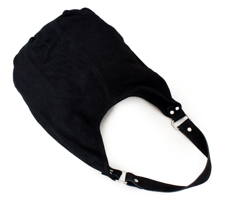 VERA PELLE torebka damska zamszowa worek na ramię V058 brązowa