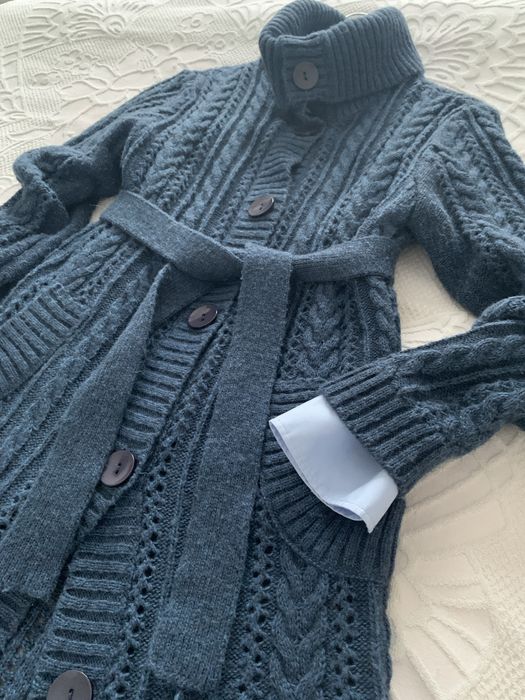 Светер-кардиган шерсть жіночий подовжений на ґудзиках, s-m