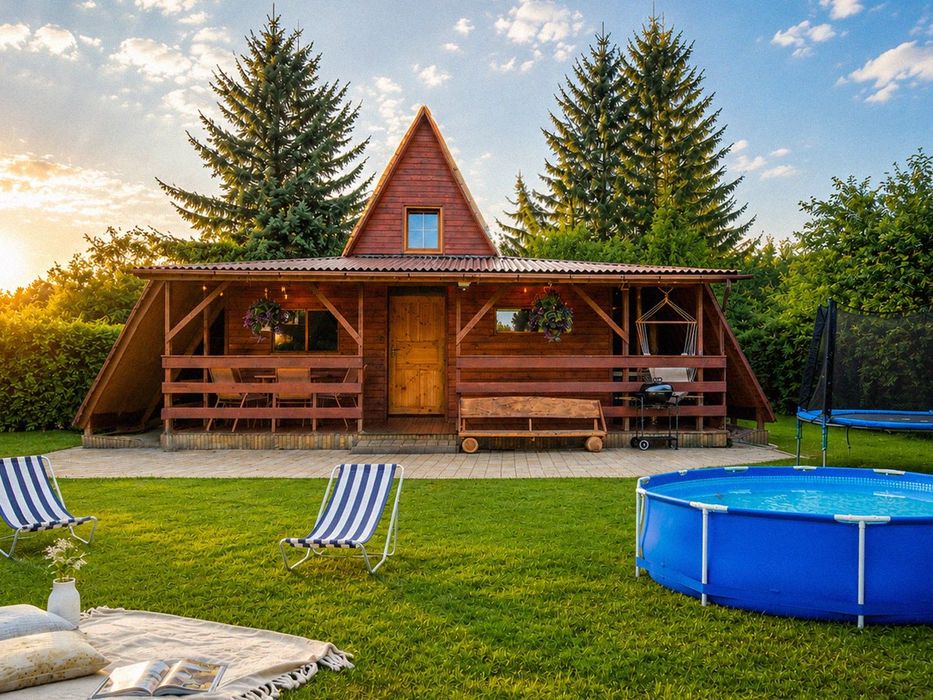 Dom LAS 1 - prywatny domek z jakuzzi 24h/dobę, na wynajem w sielskiej, leśnej okolicy