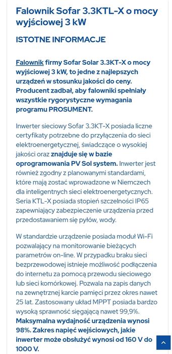 Falownik Sofar, używany, sprawny