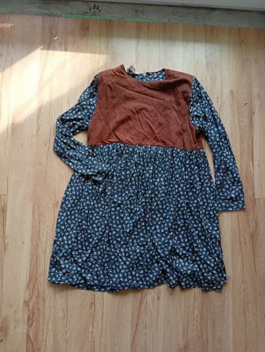 Suienka ciążowa vintage z łączonych materiałów, wloska L Xl
