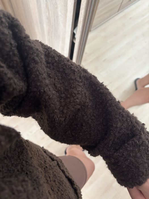 Kurtka brazowa czekoladowa baranek katana