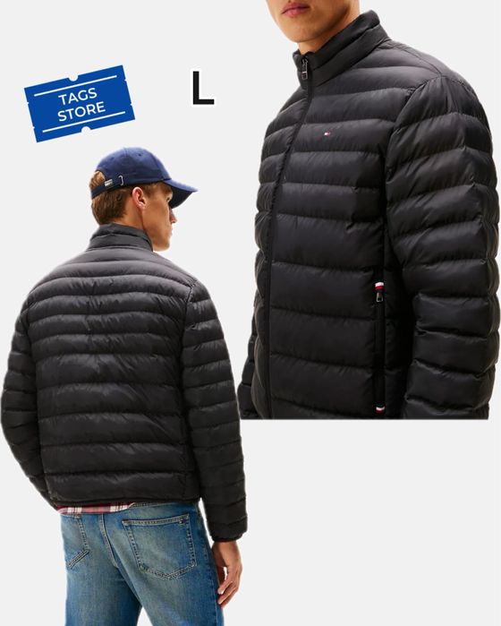 ОРИГІНАЛ куртка Tommy Hilfiger мікропуховик чоловіча чорна М Л пуховик