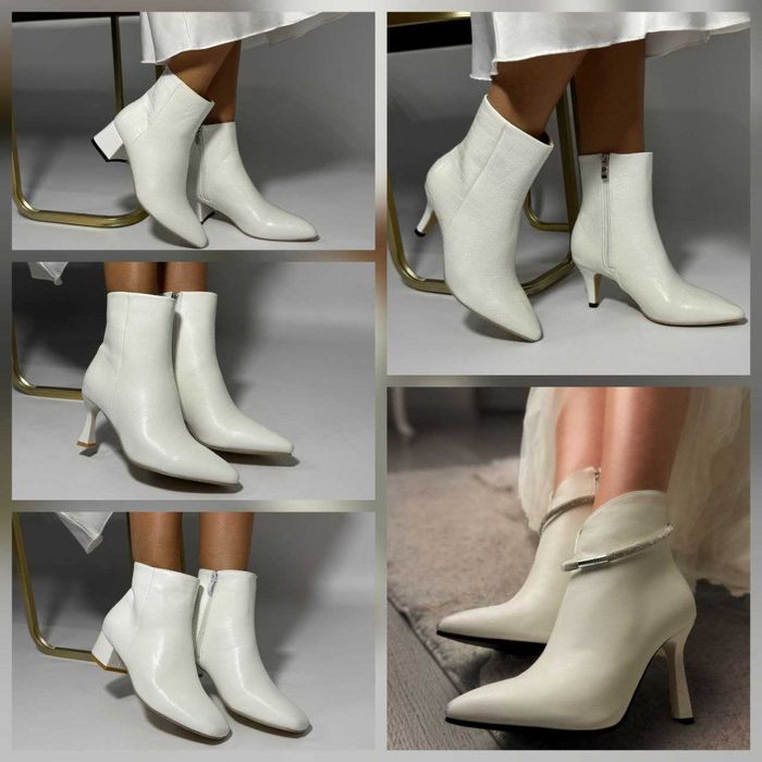 Весільні ботильйони, чобітки з єкошкіри з ремінцем ( знімається)