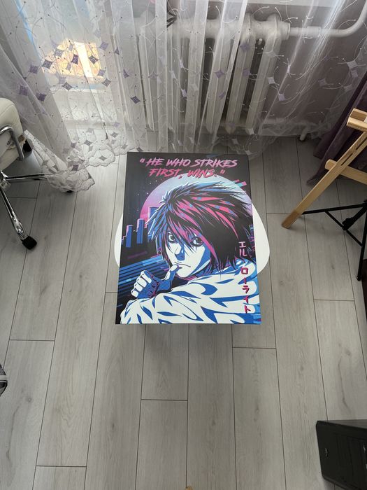 Металевий постер Displate по аніме Зошит Смерті з Л Лоулайтом