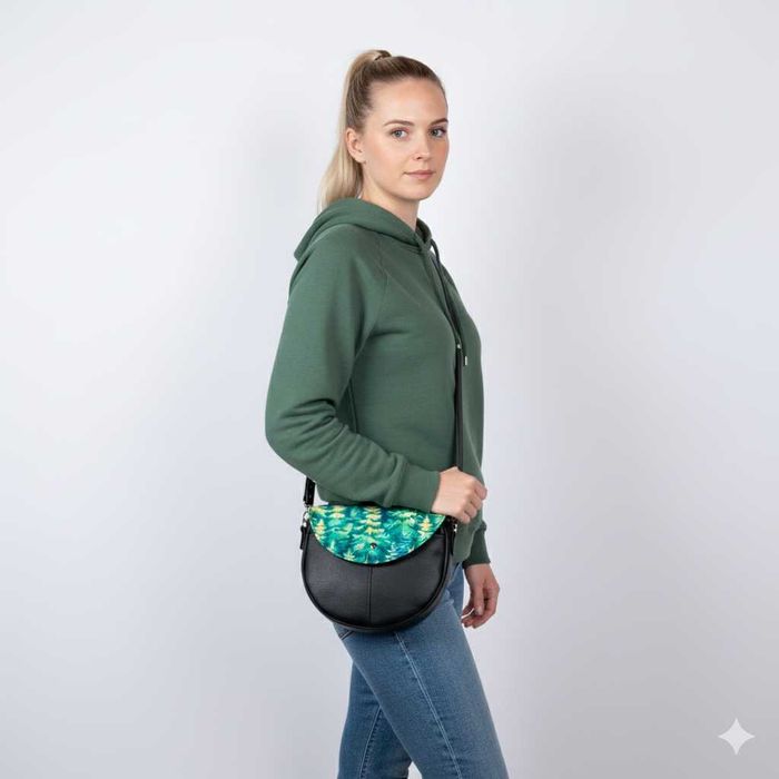 Torebka Półokrągła Handmade Damska przez Ramię Eko Skóra | Polska