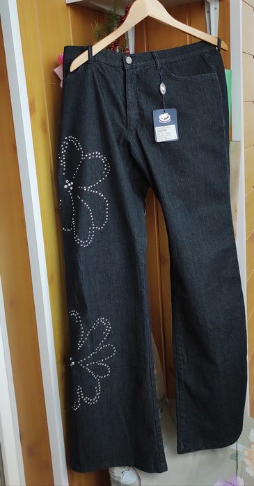 Джинси чорні з камінцями Італія