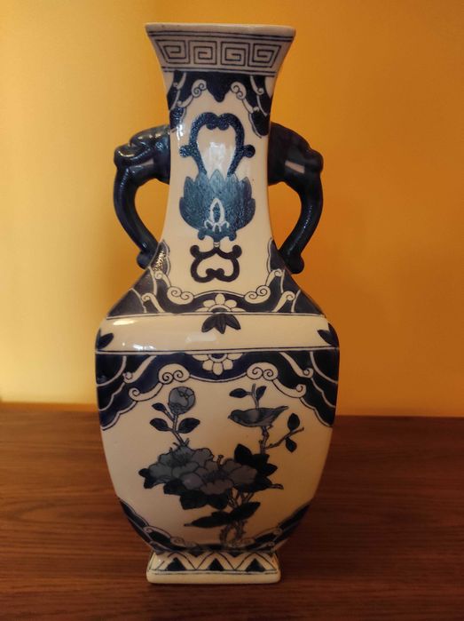 Vaso cerâmica oriental com 2 pegas laterais